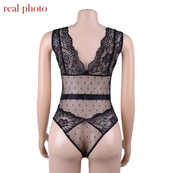 NWOT Black Lace Teddy Bodysuit - Picture 12 of 12